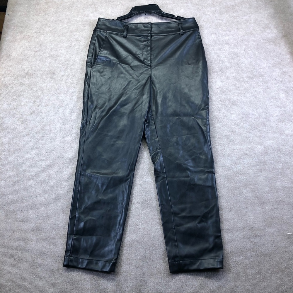 Loft imitation leather black pants size 8